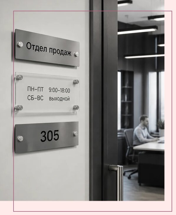 Офисные таблички на дверь в Борзе по цене от 5047 р. | Аванза-Бря